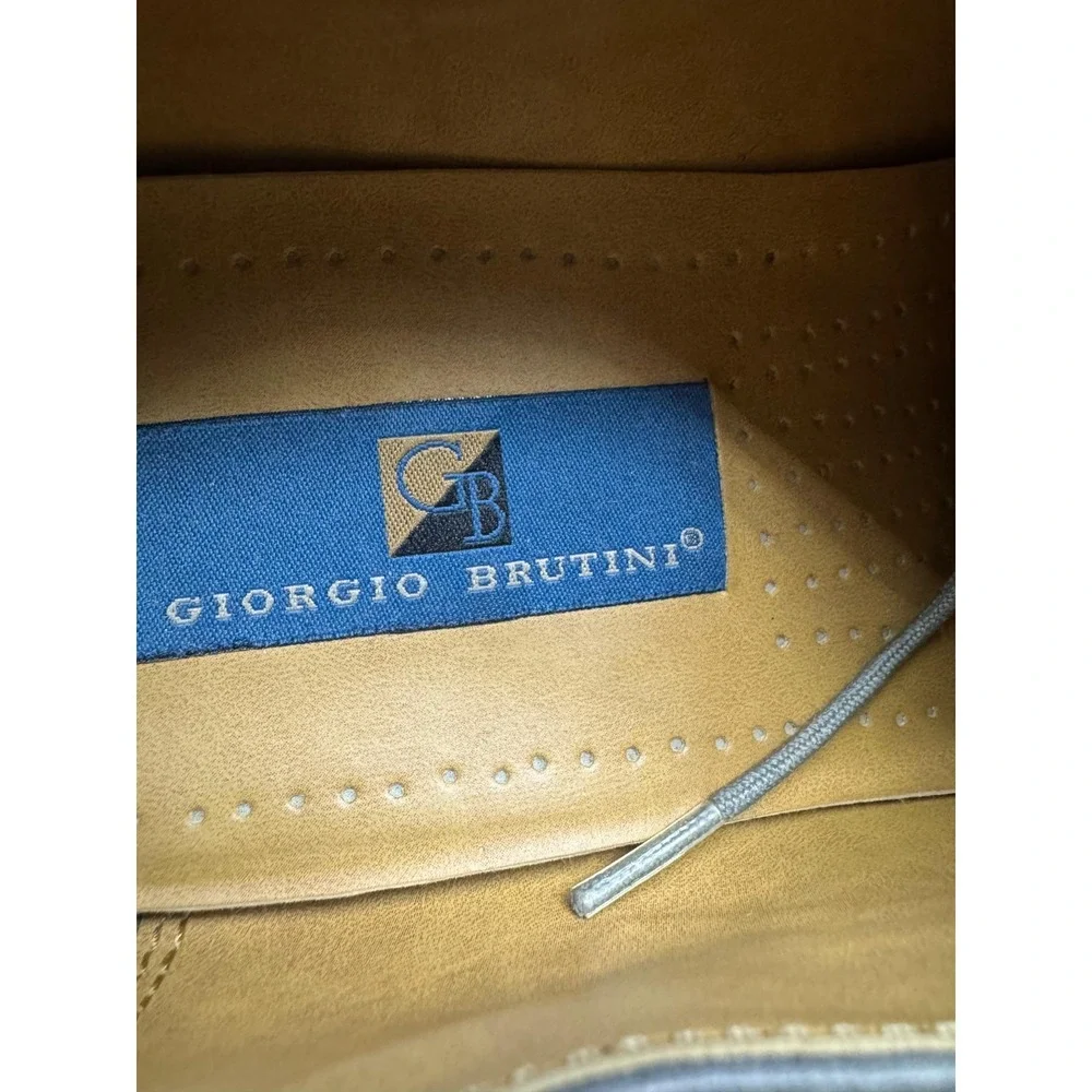 Giorgio Brutini Almond Toe Lace-Up Low Top‎ Oxford Shoes Gray Mens Size 11 US